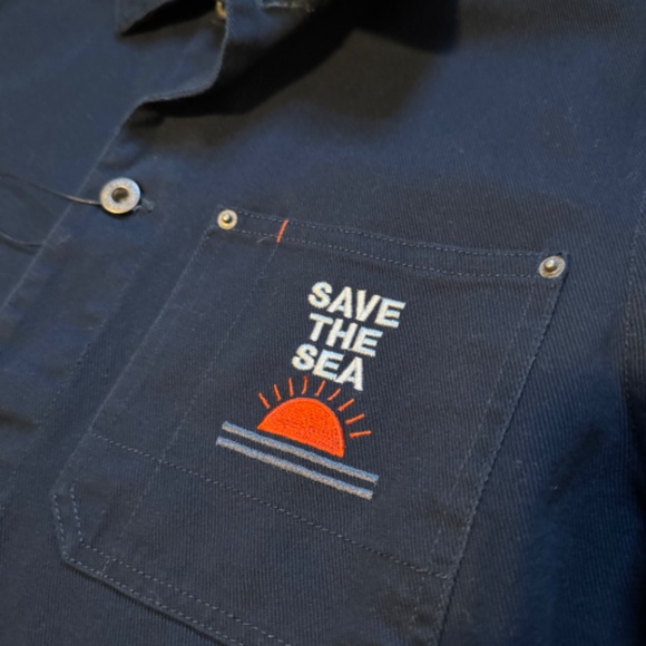 Finisterre Save The Sea Embroidered Chore Jacket - Men's Medium - Picture 2 of 3